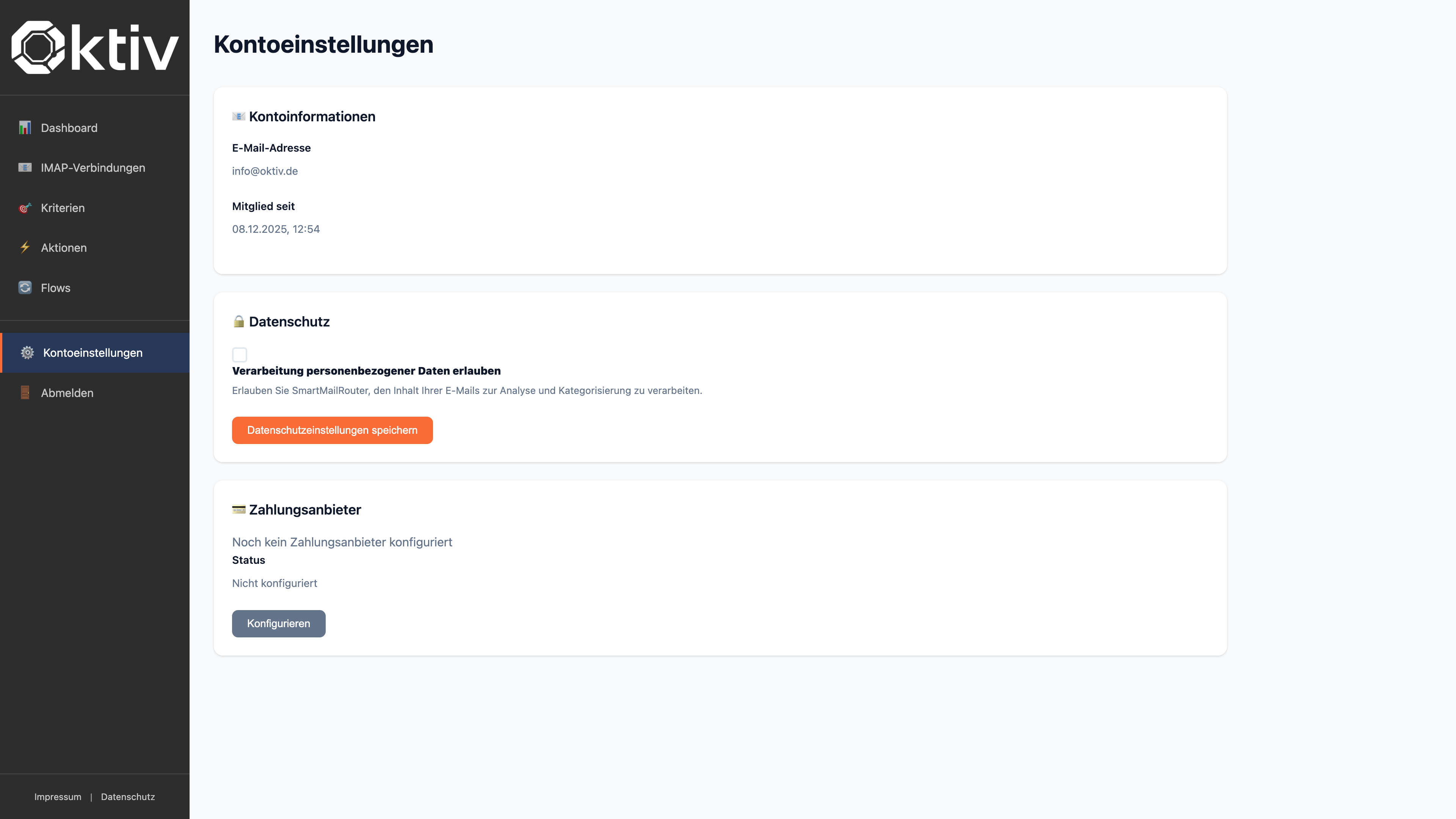 Account Settings Desktop