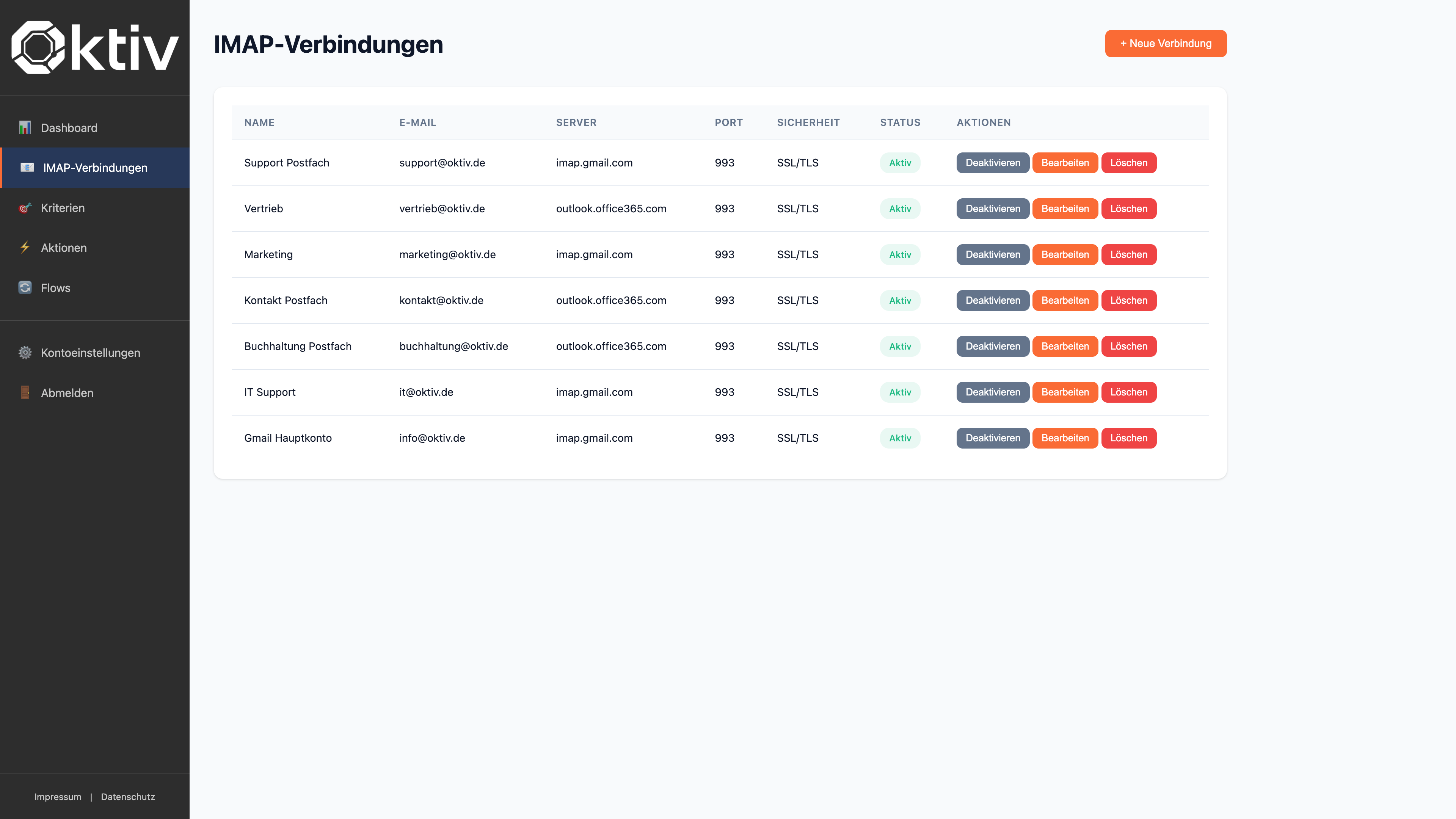 IMAP Connections Desktop