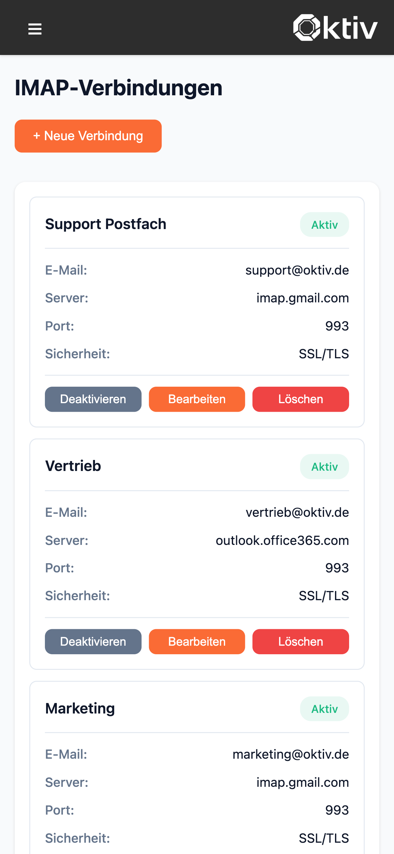 IMAP Connections Mobile
